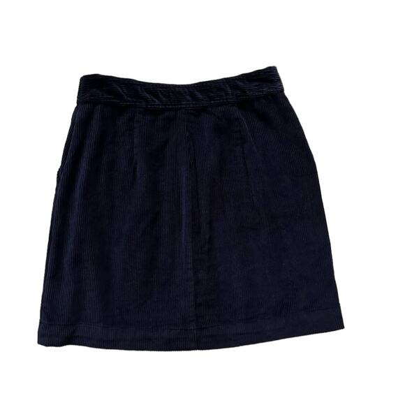 Gap Skirt Navy Blue Corduroy Front Zip Pockets Pencil Mini Skirt Size 4 - Picture 5 of 10